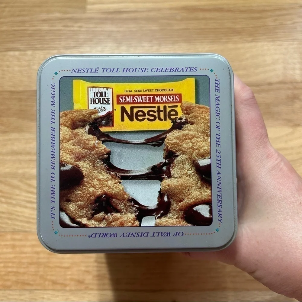 Vintage Disney 25th Anniversary Tin Can Nestle Toll House Cookie Advertising